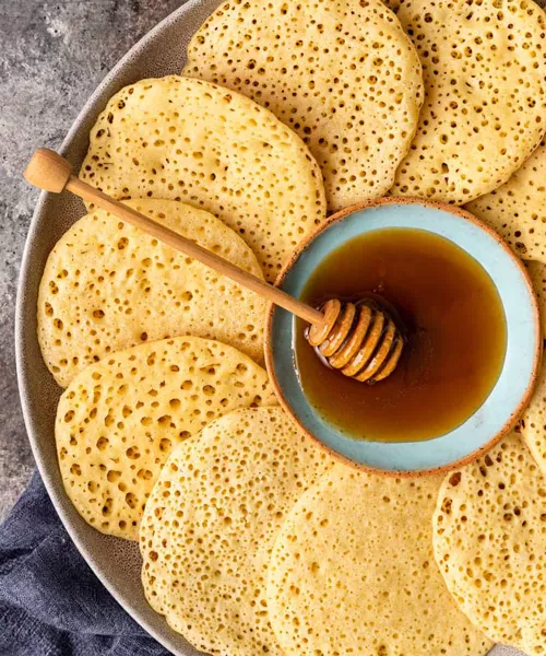 Traditional Moroccan beghrir pancakes
